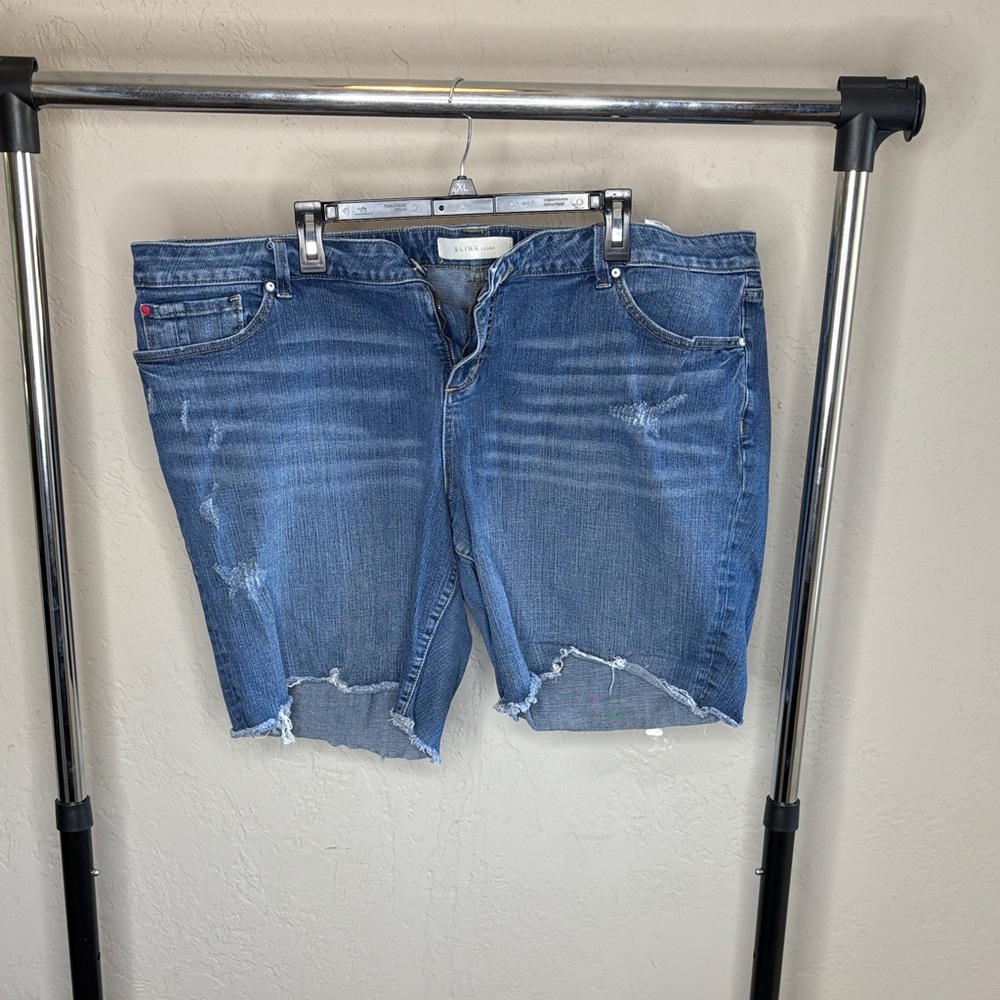 Classic Blue Distressed Jean Shorts